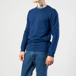 Custom Men's Heavyweight 100% Cotton Slim Fit Winter Sweatshirts with Front Logo Long Sleeve <b>Thick</b> <b>Fleece</b> Jumper - Product Image 1