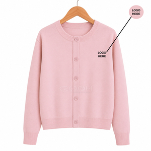 Cosh International Sorority Sisterhood Acrylic Crochet Knitted Outfit Plain Sweaters Buttons <b>Fluffy</b> Cropped <b>Cardigans</b> <b>Women</b> - Product Image 5