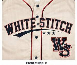 Maillot de baseball unisexe à manches courtes, imprimé par sublimation, drapeau américain, logo WS, 100% polyester, respirant, coupe classique, toutes saisons, blanc - Product Image 3