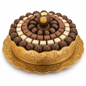 Silver Chocolate Bowl With Stand Premium Assorted Gourmet <b>Truffle</b> Platter High-End Stainless Steel Candy Serving Dish For Sale - Product Image 4