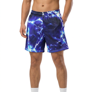 Shorts en polyester pour homme à imprimé éclair, séchage rapide, taille élastique, décontractés, sportifs, avec poches - Product Image 2