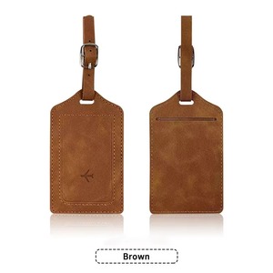 Authentic Leather Travel Bag <b>Tags</b> Waterproof Finish Top-Grain Leather <b>ID</b> Labels for Frequent Flyers LTG-0346 - Product Image 3