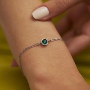 Minimalist Sapphire <b>Bracelet</b> For Women 925 Sterling Silver 14K Gold Plated Dainty Jewelry Gift For Her - Product Image 2