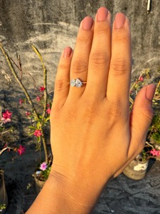 Lab Grown Diamond Toi et Moi <b>Ring</b>_ 14K Gold Pear & Oval Cut Engagement <b>Ring</b> - Product Image 3