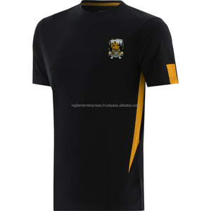 Camiseta de Fútbol GAA Negra, 100% Poliéster, Diseño Sólido, Manga Corta, Ligera, de Secado Rápido para Jugadores Gaélicos, Servicio OEM Frontal - Product Image 1