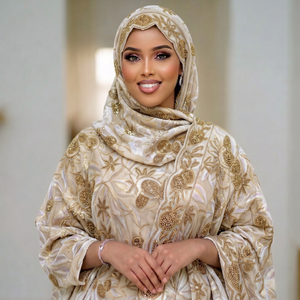 Sky <b>Blue</b> <b>Beaded</b> Fransawi Dirac Full Set - Premium Somalian Traditional Occasion Wear - Product Image 5