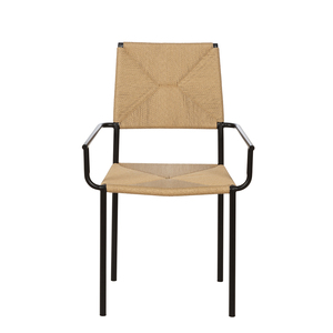 Chaise de salle à manger scandinave en bois légère capitonnée avec assise en rotin et dossier moderne, mobilier pour entrée d'appartement et maison - Product Image 2