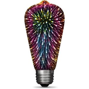 Lampadina LED 3D Effetto Fuochi d'Artificio Multicolore ST19/PRISM/LED, Confezione da 1 - Illuminazione Decorativa - Product Image 1