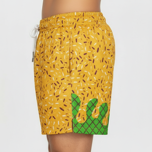 กางเกงขาสั้นตาข่ายระบายอากาศแห้งเร็ว 5 นิ้ว ลายไอศกรีมคุกกี้แบบอเมริกัน สำหรับออกกำลังกาย เล่นเบสบอล หรือใส่ลำลองสำหรับผู้ชาย ขนาด 7 นิ้ว - Product Image 3