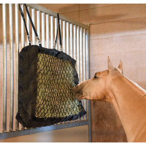Rectangular Horse Hay Net Bag Portable Slow Feed Mesh Hay Feeder Bag with Adjustable Straps - Product Image 3