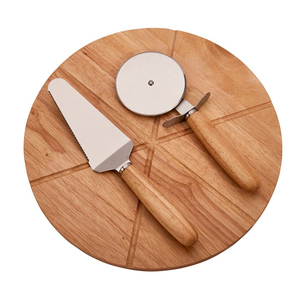 Bandeja Redonda de Madera para Pizza de la Mejor Calidad con Asa, Tabla de Servir Multifuncional de Madera para Pizza, Pan y Queso - Product Image 5