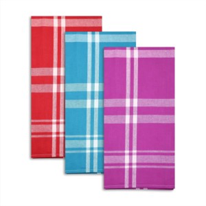 Serviette de cuisine à rayures rouges et blanches, en coton de qualité supérieure, teinte en fil, pour Noël. - Product Image 6