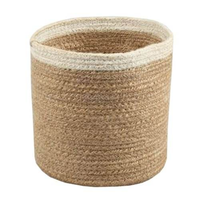 Decoratieve handgemaakte jute, zeegras, katoenen touw, geweven, met plastic voering, multifunctionele, duurzame, waterdichte, opvouwbare opbergmanden