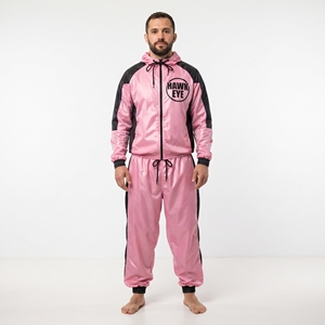 Ensemble de survêtement coupe-vent personnalisé pour homme avec logo, veste à capuche 100 % nylon, fermeture éclair intégrale, pour entraînement en extérieur - Product Image 1
