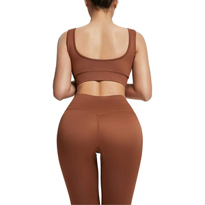 Brown-Color New Activewear Fitness Gym Wear Sport Sublimation <b>Yoga</b> <b>Set</b> Men Seamless Windproof Breathable Spandex/Polyester Quick - Product Image 4