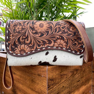 Women's Hand Tooled Leather Shoulder Bags Real Genuine Cowhide Leather Purses and Handbags Luxury 2025 Fashion for Ladies - Product Image 4