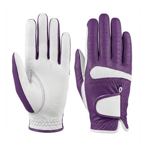 Gants de golf en cuir véritable jaune et noir, unisexes, antidérapants, respirants, avec sangle de poignet réglable et fermeture auto-agrippante - Product Image 4