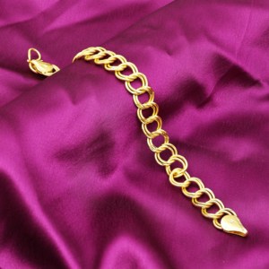 สร้อยข้อมือผู้ชายชุบทอง 14K 18K 24K แบบขายส่ง ลายโซ่กลมคู่ สร้อยข้อมือแบบโซ่กลม Kadi สร้อยข้อมือทองเหลืองลายเชื่อมต่อกัน - Product Image 1