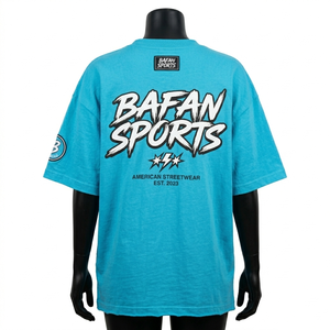 Camiseta Extra Grande Premium para Mujer, 250 GSM, Algodón Grueso, Jersey Azul, Hombros Caídos, Estampado Gráfico - Product Image 5