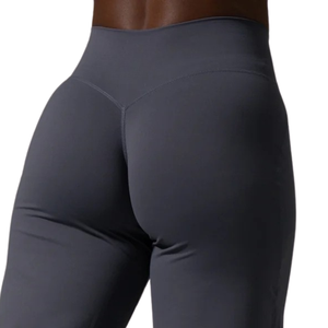 Pantalon de sport gris foncé taille haute pour femme, coupe large, extensible et doux, idéal pour le yoga, la gym et le fitness - Product Image 6