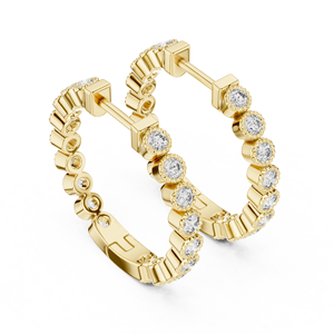 Pendientes de Aro con Diamantes Cultivados en Laboratorio con Engaste de Bisel en Oro, Elegantes Pendientes de Novia para Boda, Joyería de Diamantes de Lujo para Uso Diario - Product Image 1