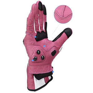 Gants de moto en cuir pour hommes, respirants, avec protection en fibre de carbone, compatibles écran tactile, coupe-vent, pour sports de plein air décontractés - Grande Vente - Product Image 4