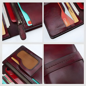 Premium <b>Men</b> Genuine Leather Phone Organizer Bifold Long <b>Wallet</b> Burgundy Luxury Handmade <b>Wallet</b> With Handstitching Zipper Pocket - Product Image 5