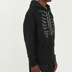 Casual Street Style Regular Fit Winter Men Rhinestone Hoodies Autumn Winter Solid Color Outdoor Cotton Blended Rhinestone <b>Hoodie</b> - Product Image 5