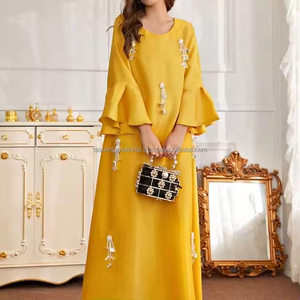 เดรสยาวปักลายดอกไม้สไตล์ดูไบคาฟตันสำหรับผู้ใหญ่งานแต่งงานหรือเดือนรอมฎอน - Product Image 2