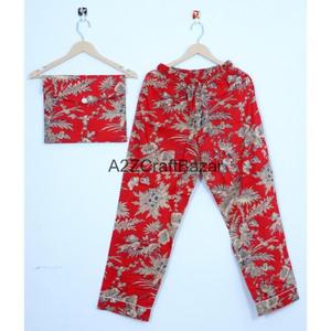 Conjunto de Pijamas de Mujer 100% Algodón, Cuello en V, Manga Larga, Estampado Floral, Suave, Transpirable, Cómodo, para Usar en Casa en Todas las Temporadas - Product Image 3