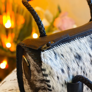 2026 Latest Style Fashionable Hair On Hide Fur Genuine Leather Material <b>Mini</b> Speedy Duffel Bag Handmade Zipper Closure For Women - Product Image 5