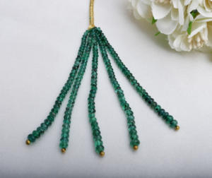 Perles lisses en émeraude zambienne naturelle, perles de pierres précieuses naturelles pour la création de bijoux fins. - Product Image 5