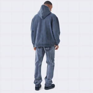 Sudadera Urbana Oscura con Texto Gráfico Atrevido y Arte en las Mangas, Moda Urbana Moderna, Corte Cómodo y Relajado, Sudadera para Uso Diario - Product Image 2