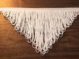 Elegant White Polyester Loop Fringe <b>Trim</b> for <b>Curtains</b>, Fashion and Home Furnishing - Product Image 2