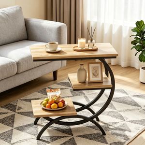 Tavolino Rustico da Salotto con Piedini Regolabili per Comfort ed Eleganza - Product Image 5