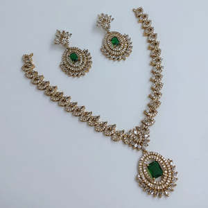 Ensemble de bijoux raffinés JeweleMarket 10575669DGR, magnifique collier en pierres de cristal et zircon autrichien, pour mariage ou cadeau - Product Image 3