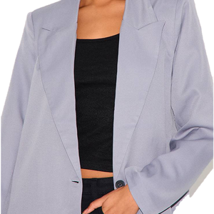Blazer Classique Femme 2026 Nouveau Col Cranté Bouton Unique Manches Longues Coupe Ajustée Costume de Bureau OEM Vente en Gros Marque Privée - Product Image 5