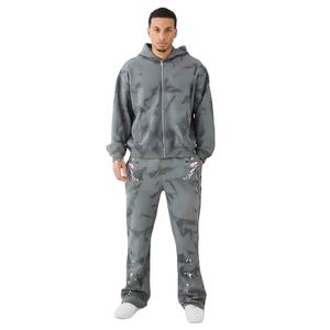 Sudadera con Capucha y Cremallera para Hombre, Estilo Holgado con Hombros Caídos, 100% Algodón Felpa, Diseño Personalizado con Impresión, Venta al Por Mayor - Product Image 1