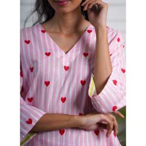 Conjunto de Pijama Heartbeat Rosa XS - Product Image 3