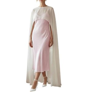 Cape longue en mousseline de soie pour femme, poncho transparent en maille, châle fluide asymétrique et écharpes pour robes de soirée - Product Image 1