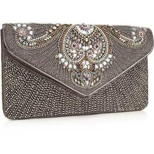 Eco-friendly Seed Beads Embroidery Clutch Bag Handcrafted Beaded Intricate Design Artisanal Floral Motif Hand-stitched <b>Small</b> - Product Image 1