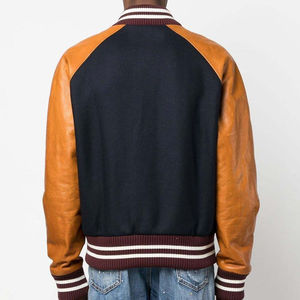 แจ็คเก็ตเบสบอลผู้ชายสุดเท่ ดีไซน์แบบ Letterman Varsity ปักลายพิเศษสำหรับฤดูใบไม้ผลิปี 2026 คอตั้ง ให้ความอบอุ่นในฤดูหนาว - Product Image 5