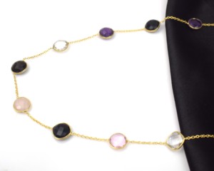 925 Sterling Silver Gemstone <b>Statement</b> <b>Necklace</b> for women & Unisex Elegant <b>Necklace</b> For daily Wear - Product Image 1