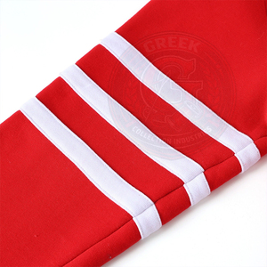 Cardigan tricoté pour homme Fraternity KAP rouge, col en V, manches longues, style preppy avec logo KA en lettres grecques, 100% coton, pull pour homme - Product Image 4