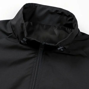 Mens Lightweight Coated Canvas Eco-Friendly <b>Slim</b> <b>Fit</b> Soft Shell <b>Jacket</b> with Front Logo 100% Polyester Streetwear Style - Product Image 4
