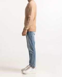 Suéter de punto de alta calidad para hombre, con diseño desgastado, holgado, informal, con logotipo personalizado, suéter de cuello redondo de alta calidad para hombre - Product Image 5