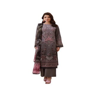 Trajes Salwar Kameez de 3 Piezas para Mujer, Estilo Indio-Pakistaní, con Bordado Intenso, Diseño Étnico Moderno, Algodón Puro, Venta al Por Mayor - Product Image 1