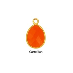 Carnelian Faceted Oval Handmade Charm in Gold Plated Pendant Birthstone Jewelry Gift for Women Making For Jewelry - Product Image 1