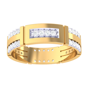 Luxury <b>Gold</b> Women's Wedding Band Rectangular Channel <b>Set</b> Diamond <b>Ring</b> Custom Hip Hop Jewelry - Product Image 3