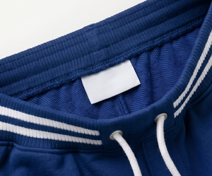 Pantalones Cortos Bermuda de Algodón Azul para Hombre, Cintura Media, Cordón Ajustable, Casuales, Transpirables, con Franja Lateral Tejida, Deportivos - Product Image 3
